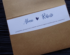 Convite de casamento rustico com envelope kraft