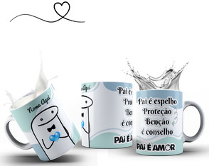 Caneca Engraçada Pai É Espelho Proteção Com Nome