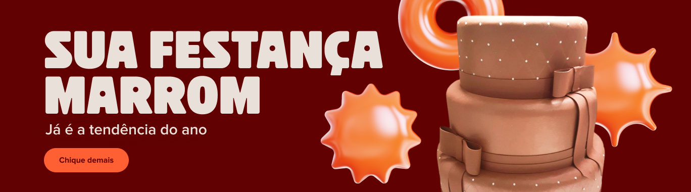 Banner de festa marrom