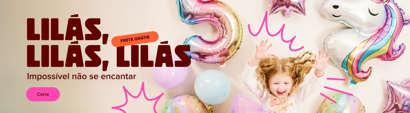 Banner de festa lilas
