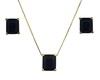 Imagem 2 - CONJUNTO RETANGULAR SEMIJOIA ÔNIX BANHADO EM OURO 18K