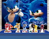 Imagem 1 - Kit Festa Aniversário Prata Painel + Display Sonic Filme