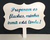 Imagem 1 - Placa com Cabo Personalizada com Texto Espelhado