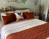 Imagem 1 - Kit Peseira de Trico Decorativa para Cama Casal Queen 230x60