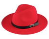 Imagem 1 - Chapéu fedora vermelho camurçado com faixa com fivela