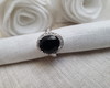 Imagem 3 - Anel Banhado a Prata com Cristal Ônix Semijoia
