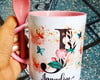 Imagem 5 - Caneca com Colher Floral Personalizada com Inicial + Nome