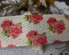 Imagem 1 - Fita com estampa de flores com fio metalizado - 2 metros