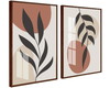 Imagem 2 - Kit 2 Quadros Decorativos Folhagem Moderno Moldura e Vidro