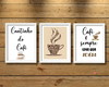 Imagem 1 - 3 Quadros para Cantinho do Café com Frases Café Boa Ideia