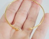 Imagem 1 - Pulseira Aro Aberto Bolinha Ajustavel Banhado Ouro 18k