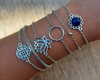 Imagem 4 - Kit com 6 Pulseiras Flores Prateadas