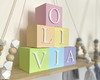 Imagem 1 - Cubo com Letra em mdf Colorido Candy Color 8x8cm Kit com 6