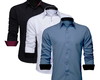 Imagem 1 - Kit 3 Camisas Social Masculina Manga Longa Lisa Slim Blusa