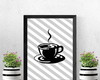 Imagem 1 - Quadro Xícara de Café com Fundo Listrado (a3- com Vidro)