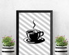 Imagem 1 - Quadro Xícara de Café com Fundo Listrado (a3- com Vidro)