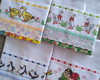 Imagem 1 - Kit 12 Panos de Prato Ponto Cruz Sortidos Bordado Inglês.