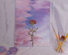 Imagem 2 - Pintura Rosa Vermelha ao Anoitecer, Pintura em Tela