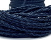 Imagem 2 - Cordão de Fio de Couro Trançado 3 mm - Azul Marinho
