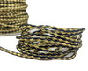 Imagem 1 - Cordão Couro Trançado 4 mm 10 mm - Dourado com Azul