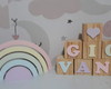 Imagem 1 - Kit 4 Cubos Pinus com Arco Íris Candy mdf