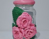 Imagem 2 - Potes de Vidro com Rosas Decorados com Biscuit