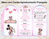 Imagem 1 - Menu Triangular com Agradecimento Digital Minnie Confeiteira