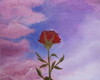 Imagem 1 - Pintura Rosa Vermelha ao Anoitecer, Pintura em Tela