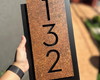 Imagem 2 - Número para Casa Acm com Acm Corten - 3 Dígitos 20x40