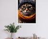 Imagem 2 - Quadro Gato com Cachecol e Óculos de Inverno, com Um Visual