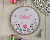 Imagem 4 - Porta de Maternidade Menina Bastidor Bordado Floral Jardim