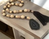 Imagem 5 - Colar de Mesa Decorativo de Madeira e Pedra Ágata Preta