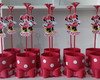 Imagem 1 - Kit com 12 Centro / Enfeite de Mesa Minnie Vermelha - Mod 1