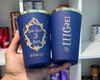 Imagem 1 - Copos Acrílico Twister 500ml Azul Fosco com Borda - 15 Anos