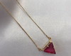 Imagem 1 - Colar com Pingente Triangular de Zircônia Fúcsia Folheado a