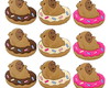 Imagem 1 - Aplique Capivara com Donuts Emborrachado com 5 Unidades