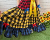 Imagem 1 - Saia Junina Longa Infantil Xadrez Colorida com Tiara