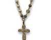 Imagem 2 - Colar com Pérolas de Vidro, Entremeios em Prata e Crucifixo