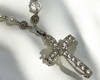 Imagem 3 - Colar com Pérolas de Vidro, Entremeios em Prata e Crucifixo