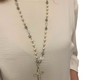 Imagem 4 - Colar com Pérolas de Vidro, Entremeios em Prata e Crucifixo