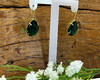 Imagem 2 - Brinco Gancho Gota Cristal Verde Esmeralda - Banho Ouro 18