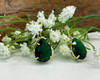 Imagem 4 - Brinco Gancho Gota Cristal Verde Esmeralda - Banho Ouro 18