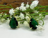 Imagem 5 - Brinco Gancho Gota Cristal Verde Esmeralda - Banho Ouro 18