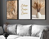 Imagem 1 - Kit 3 Quadros Capim dos Pampas Folhas de Trigo Boho Vaso