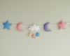 Imagem 4 - Varal Cama Montessoriana Estrela Nuvem Lua Arco Íris Feltro