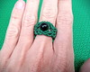 Imagem 3 - Anel de Macramê Verde com Pedra Ônix, Artesanal