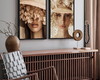 Imagem 1 - Kit 2 Quadros Abstrato Flores Mulheres Fashion Luxo