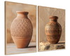 Imagem 1 - Kit 2 Quadros Vaso de Flores Tons Marrons Luxo Minimalista