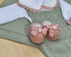 Imagem 5 - Saída de Maternidade Menina Jardineira Verde Completa Tricot