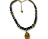Imagem 1 - Choker Olho de Tigre com Ônix e Pingente Banhado a Ouro